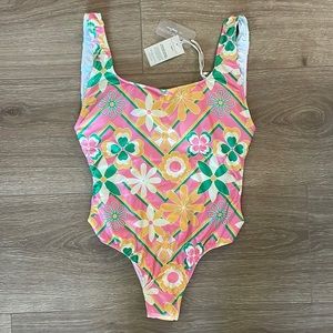 Watercolors by Kenny Flowers Acapulco Classic One Piece with Gold Rings, size L